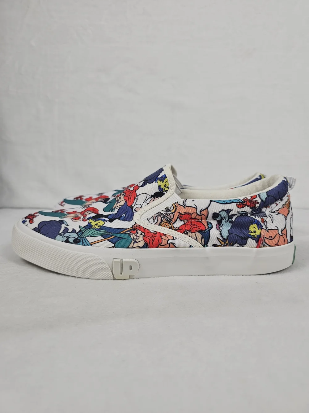 Disney Ground Up The Little Mermaid Slip On Sneakers Women's Size 9 Ariel Canvas